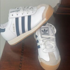 Adidas Samoa Kids White and Navy Sneakers